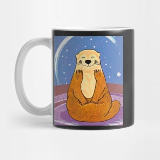 Otter Space, Meditating Otter Zen Illustration Mug